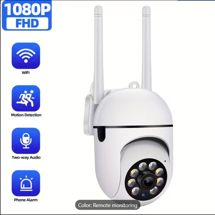 Smart Wi-Fi Security Camera with Motion Tracking, Two-Way Audio, Night Vision & HD Video – 355° Pan / 90° Til